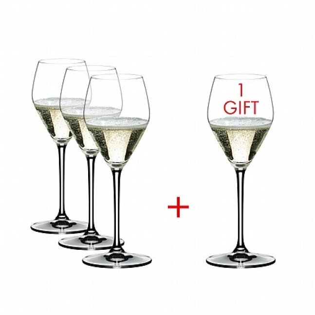 כוס Riedel לב שמפנייה קנה 3 כוסות קבל 1 חינם