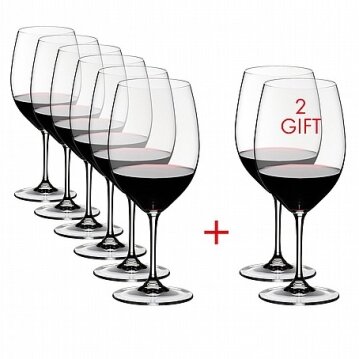 סט כוסות יין Riedel סדרת וינום קברנה/ מרלו (בורדו) קנה 6 כוסות קבל 2 במתנה 